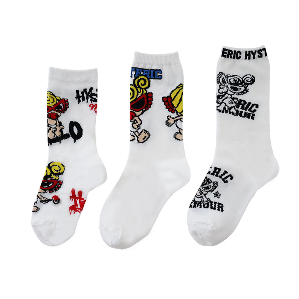 Hystericmini TAGGING MINI 3P ソックス