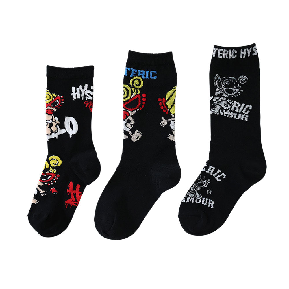 Hystericmini TAGGING MINI 3P ソックス