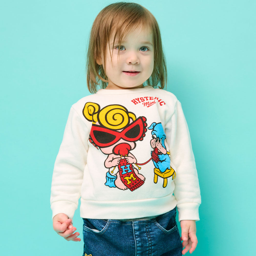 KNIT WITH MINI&BB 裏起毛トレーナー