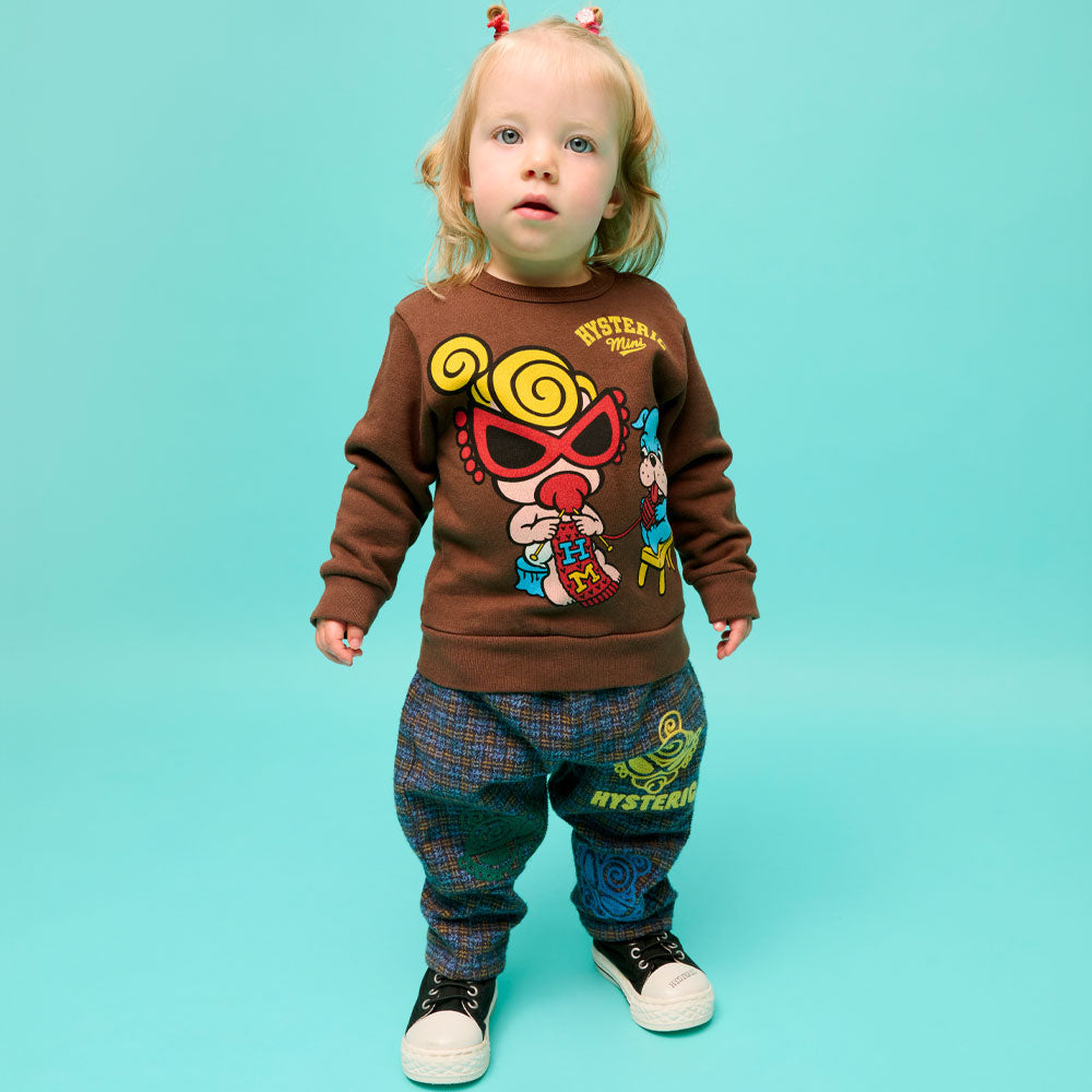 KNIT WITH MINI&BB 裏起毛トレーナー