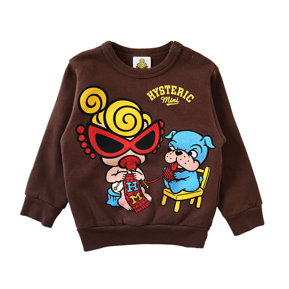 KNIT WITH MINI&BB 裏起毛トレーナー