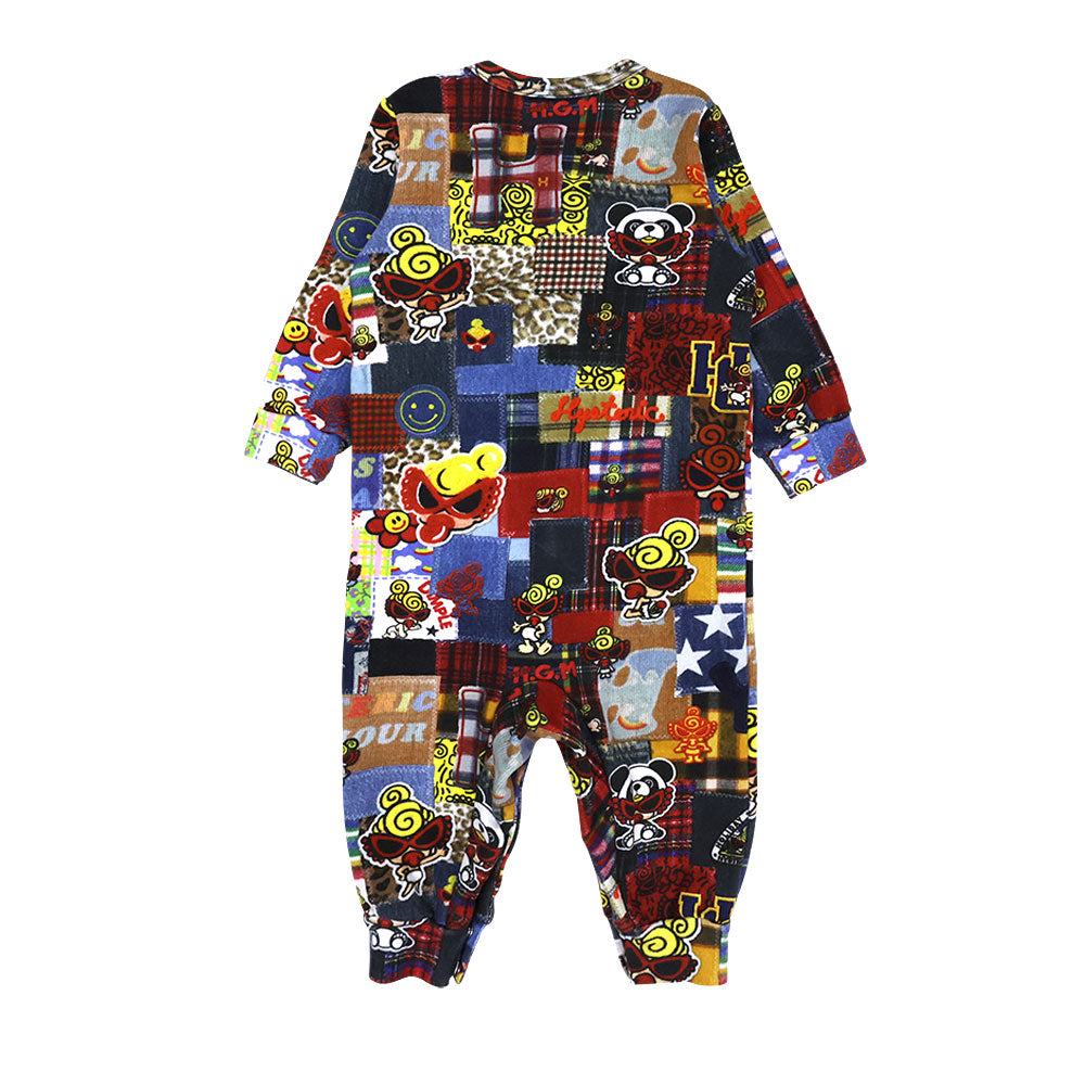 MESSY PATCHWORK総柄 Viscotex 裏毛カバーオール