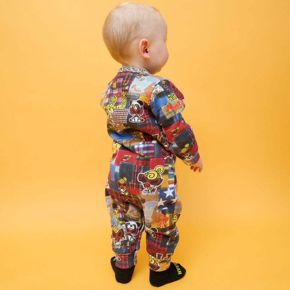 MESSY PATCHWORK総柄 Viscotex 裏毛カバーオール