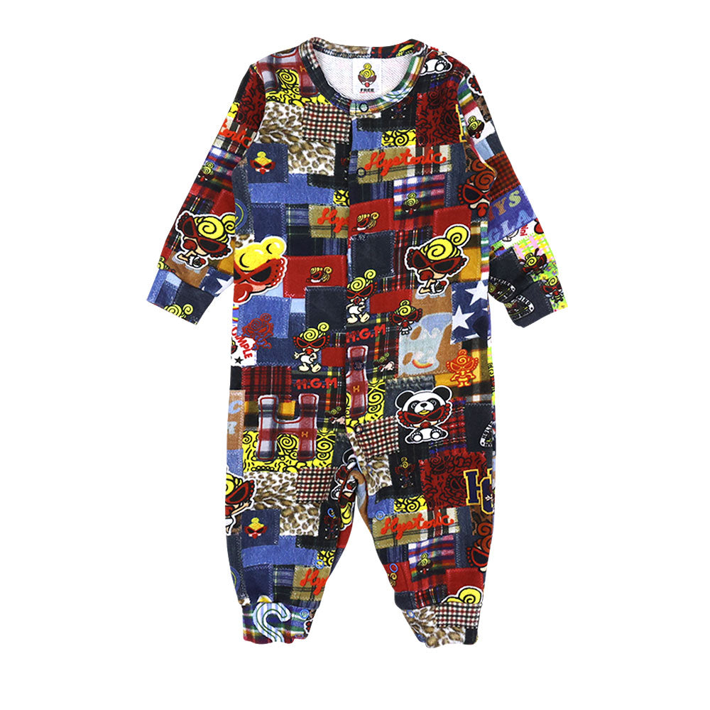 MESSY PATCHWORK総柄 Viscotex 裏毛カバーオール