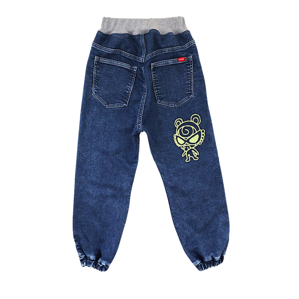 ストレッチニットデニム SELFISH BABY刺繍入り 10分丈パンツ