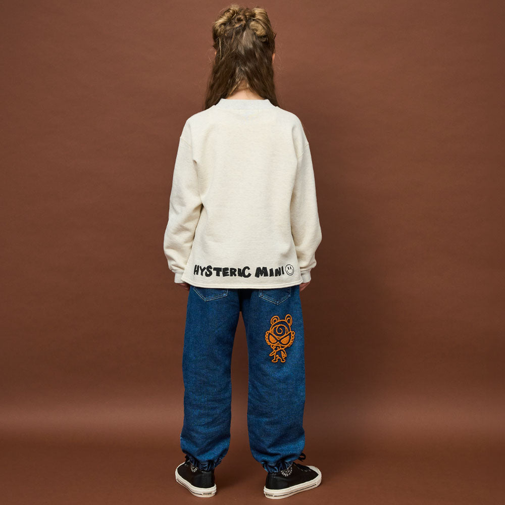 ストレッチニットデニム SELFISH BABY刺繍入り 10分丈パンツ