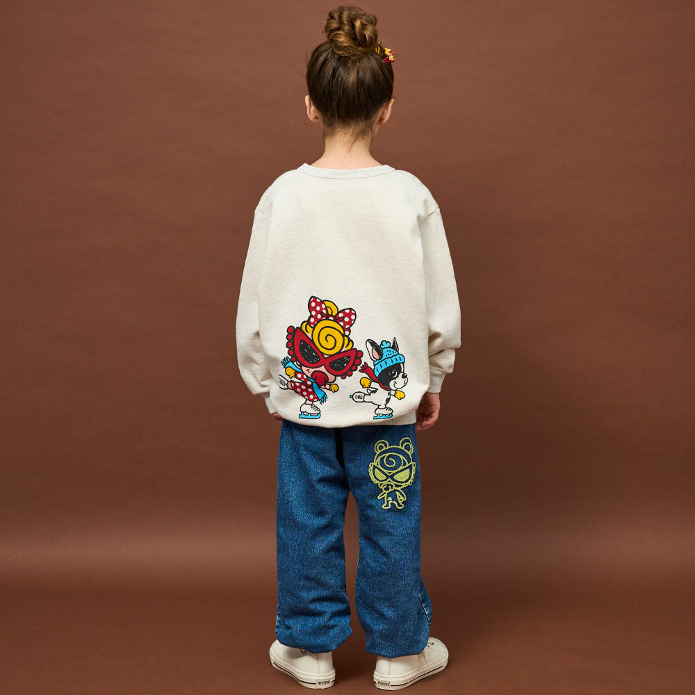 ストレッチニットデニム SELFISH BABY刺繍入り 10分丈パンツ