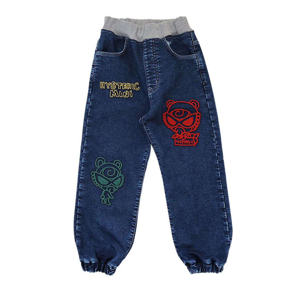 ストレッチニットデニム SELFISH BABY刺繍入り 10分丈パンツ