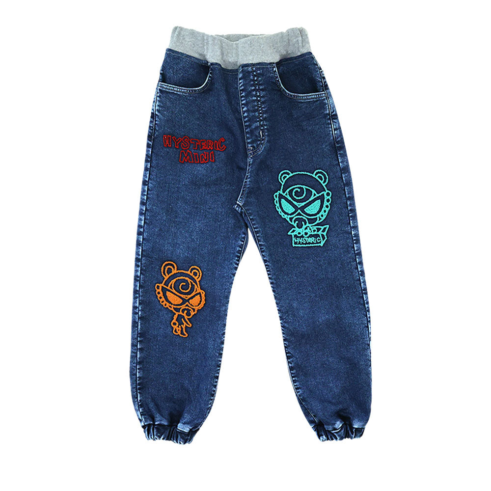 ストレッチニットデニム SELFISH BABY刺繍入り 10分丈パンツ