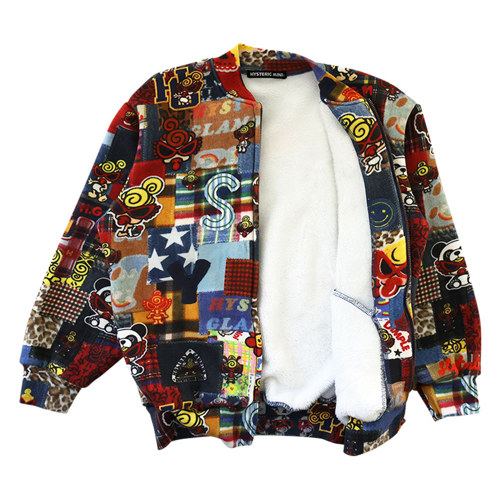 MESSY PATCHWORK総柄 Viscotex ボンバー裏毛 ブルソン