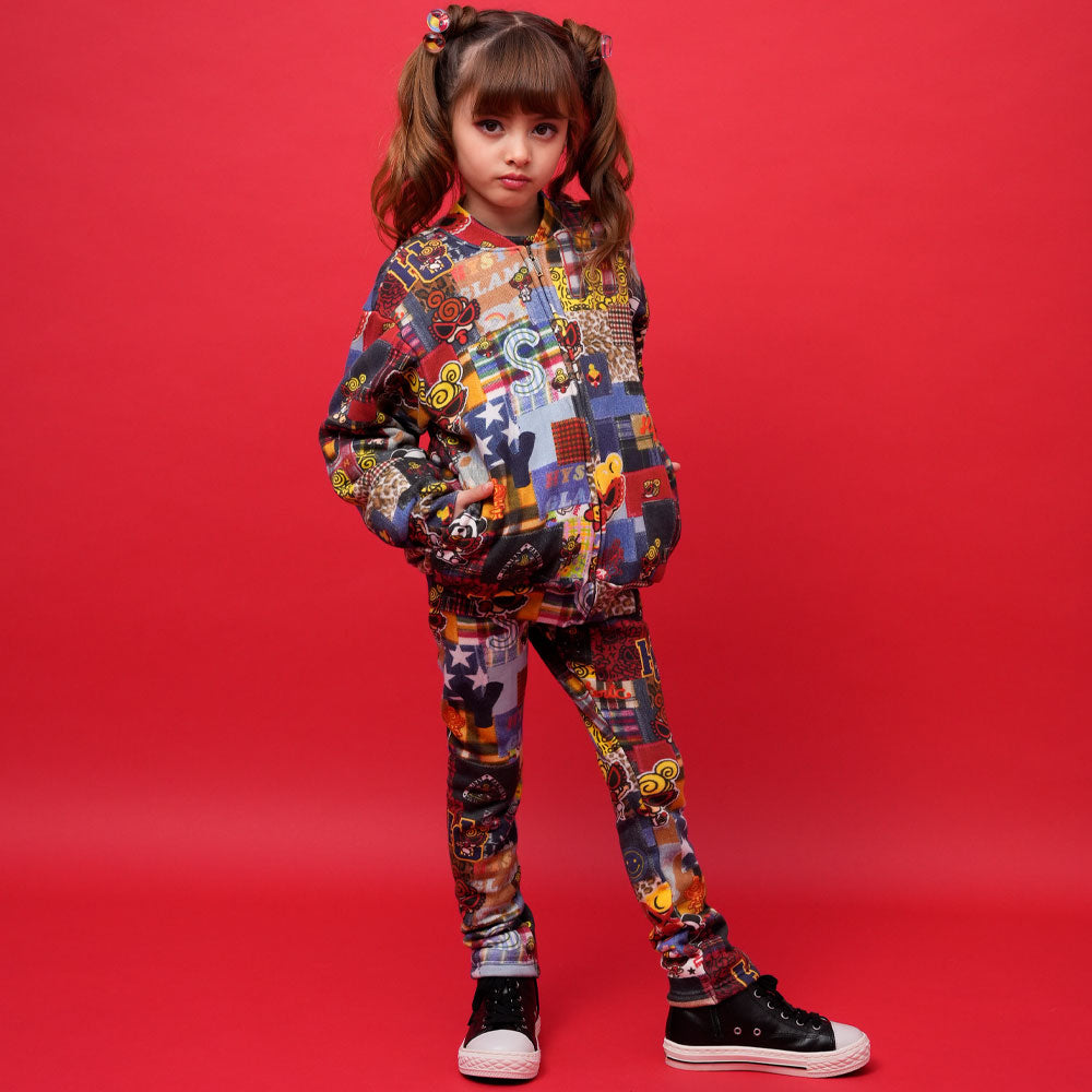 MESSY PATCHWORK総柄 Viscotex ボンバー裏毛 ブルソン