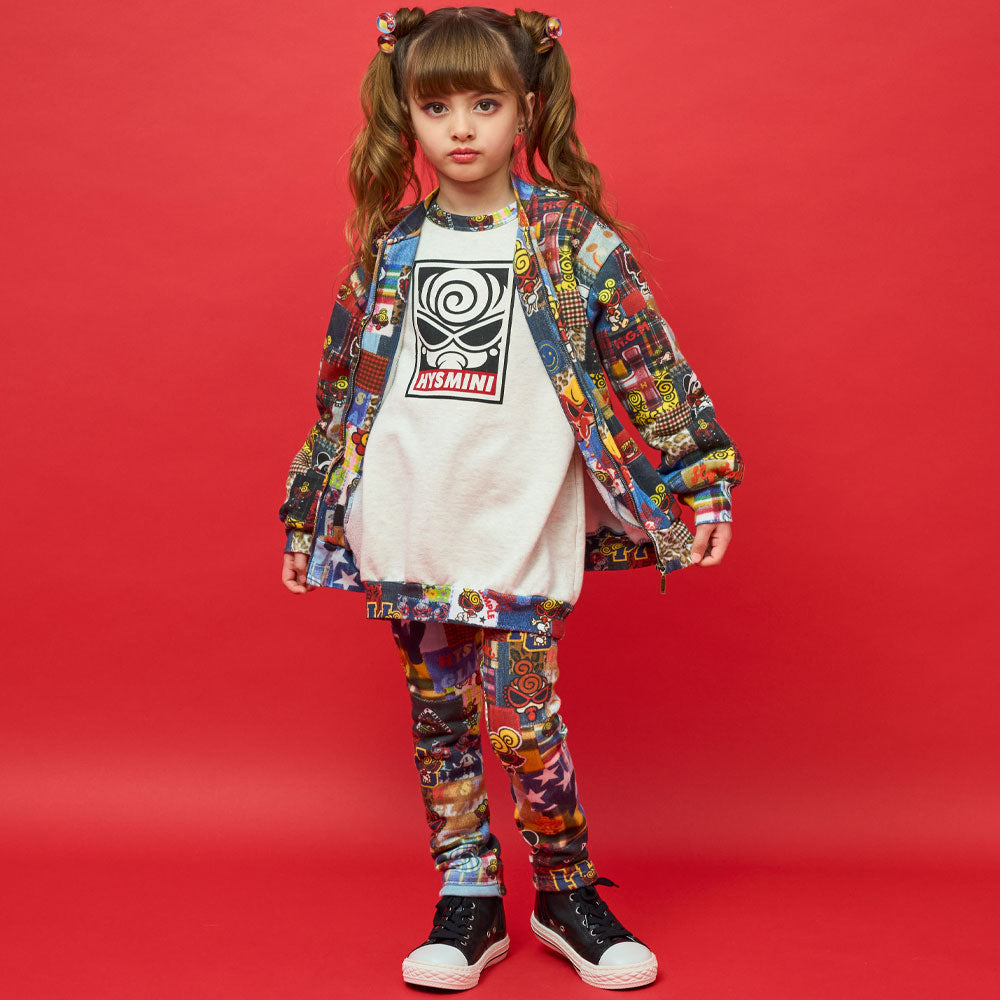 MESSY PATCHWORK総柄 Viscotex ボンバー裏毛 ブルソン