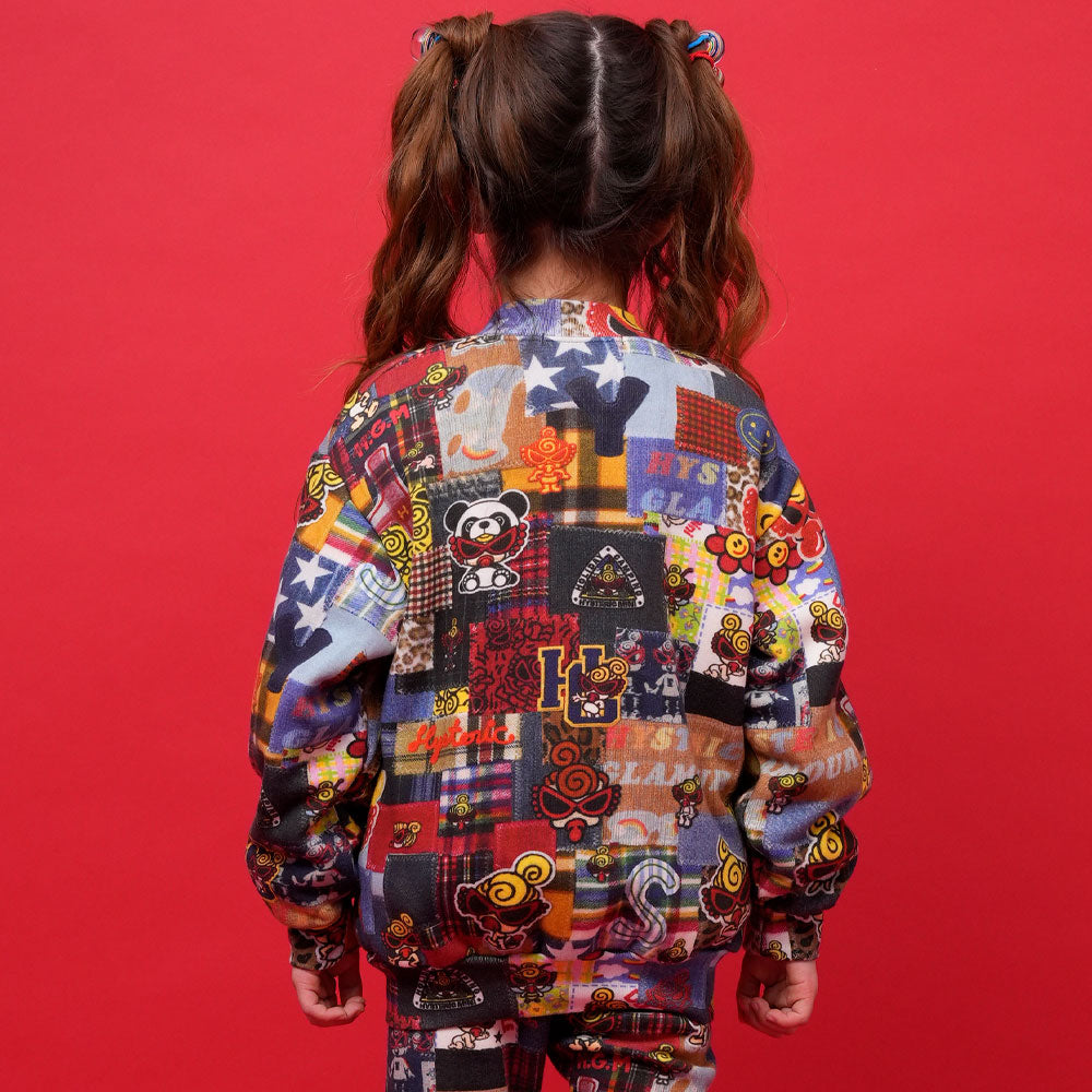 MESSY PATCHWORK総柄 Viscotex ボンバー裏毛 ブルソン