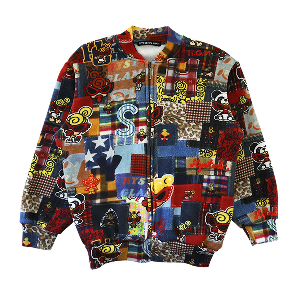 MESSY PATCHWORK総柄 Viscotex ボンバー裏毛 ブルソン
