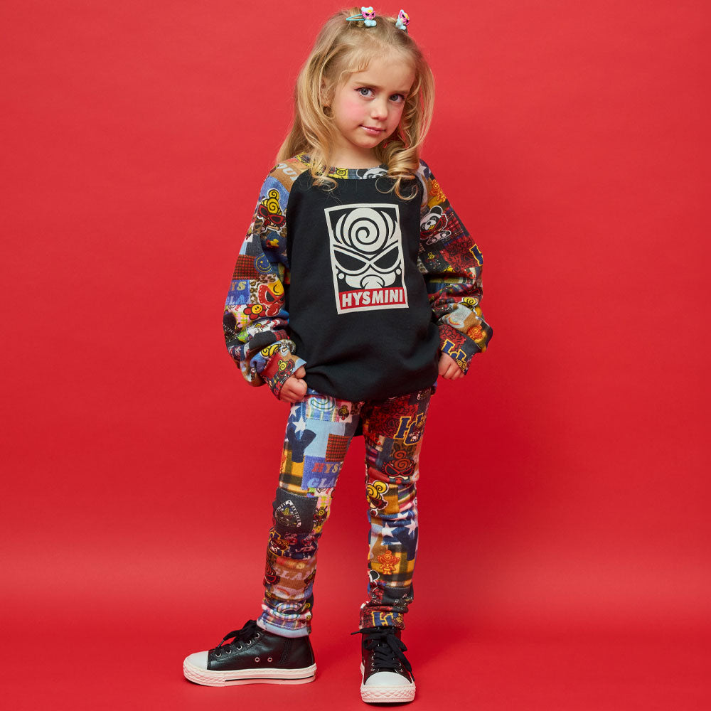 BOX LOGO WITH MESSY PATCHWORK Viscotex 裏毛ラグラントレーナー