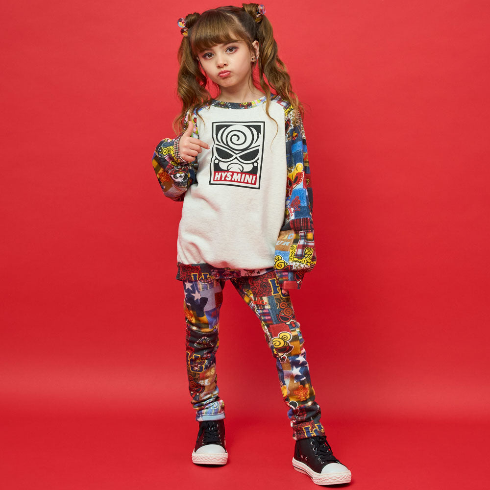 BOX LOGO WITH MESSY PATCHWORK Viscotex 裏毛ラグラントレーナー