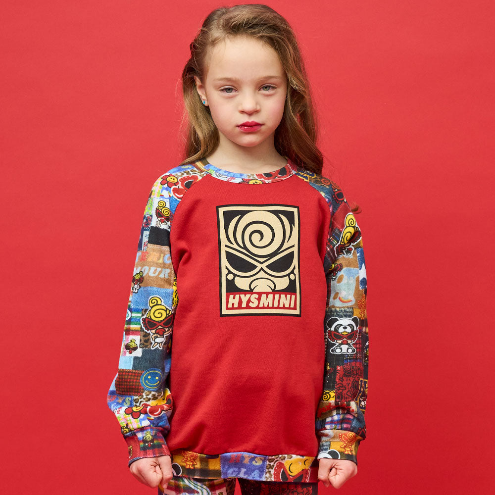 BOX LOGO WITH MESSY PATCHWORK Viscotex 裏毛ラグラントレーナー