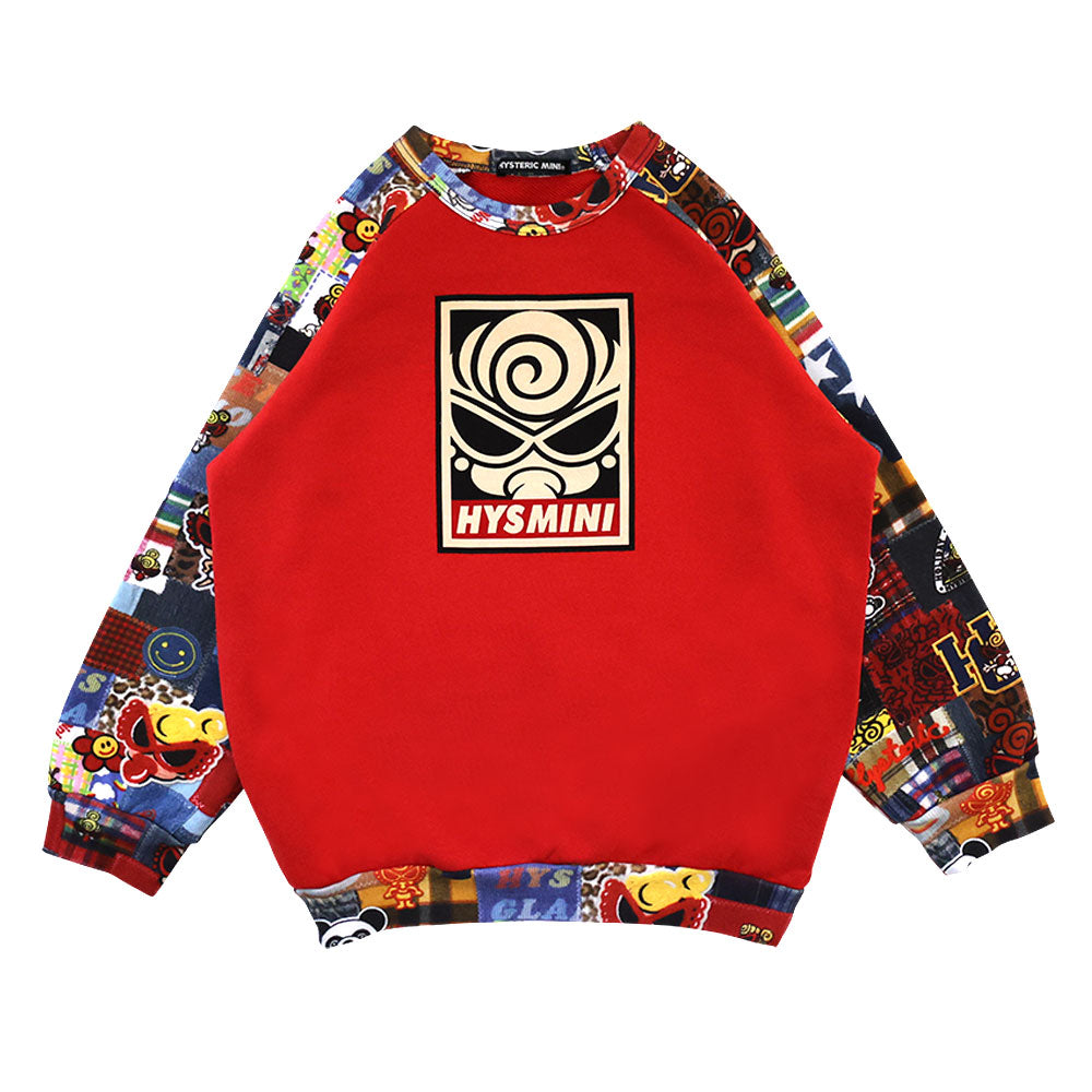 BOX LOGO WITH MESSY PATCHWORK Viscotex 裏毛ラグラントレーナー