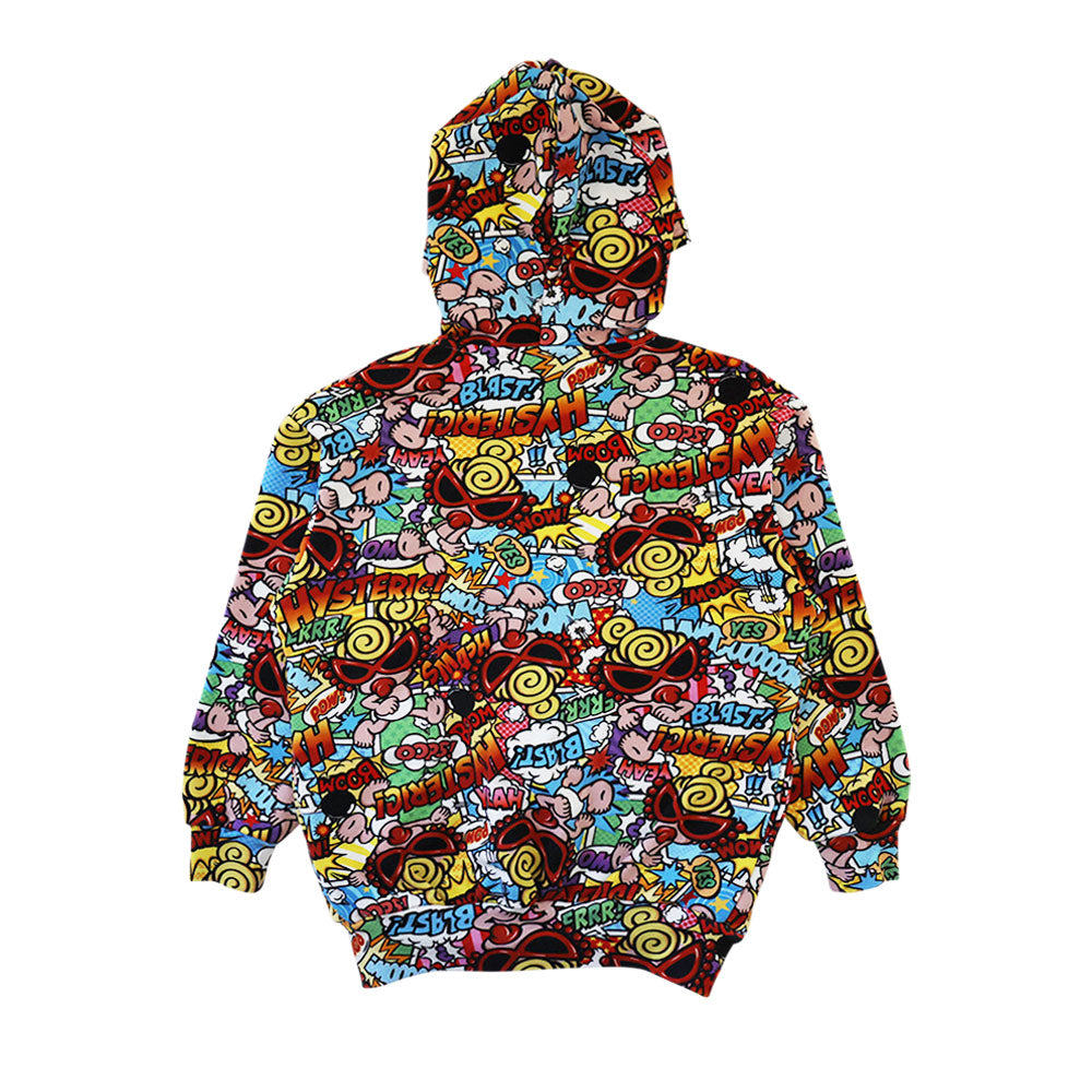 AMAZING COMICS総柄 Viscotex 裏毛パーカー