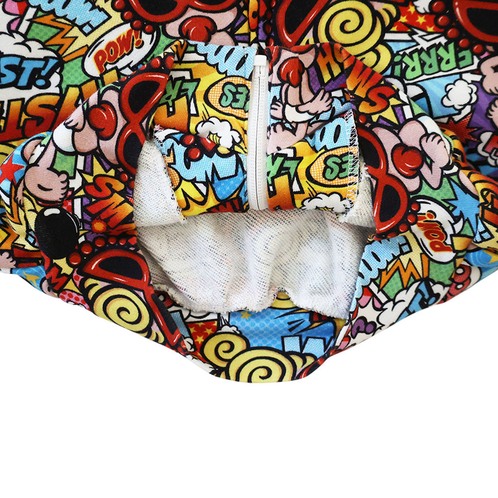 AMAZING COMICS総柄 Viscotex 裏毛パーカー