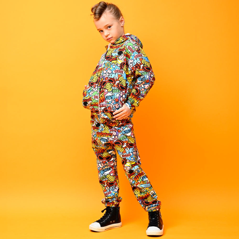 AMAZING COMICS総柄 Viscotex 裏毛パーカー