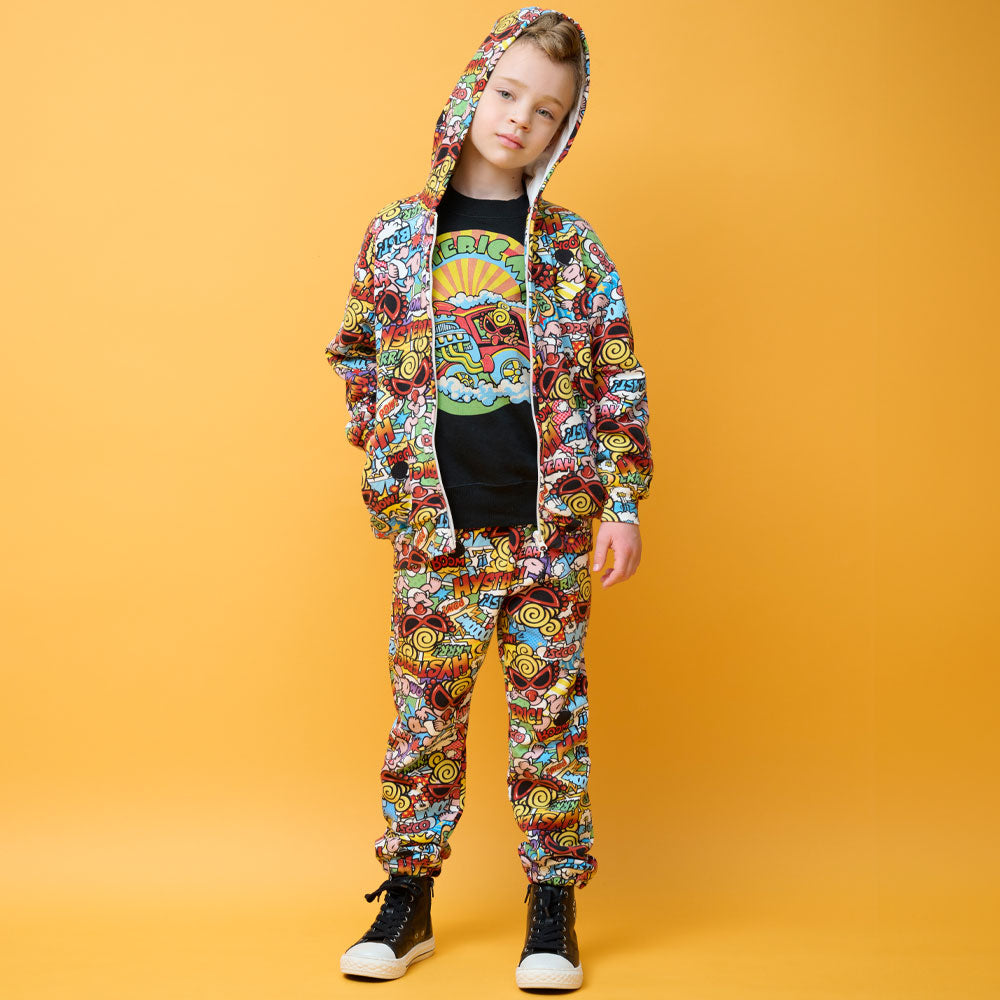 AMAZING COMICS総柄 Viscotex 裏毛パーカー