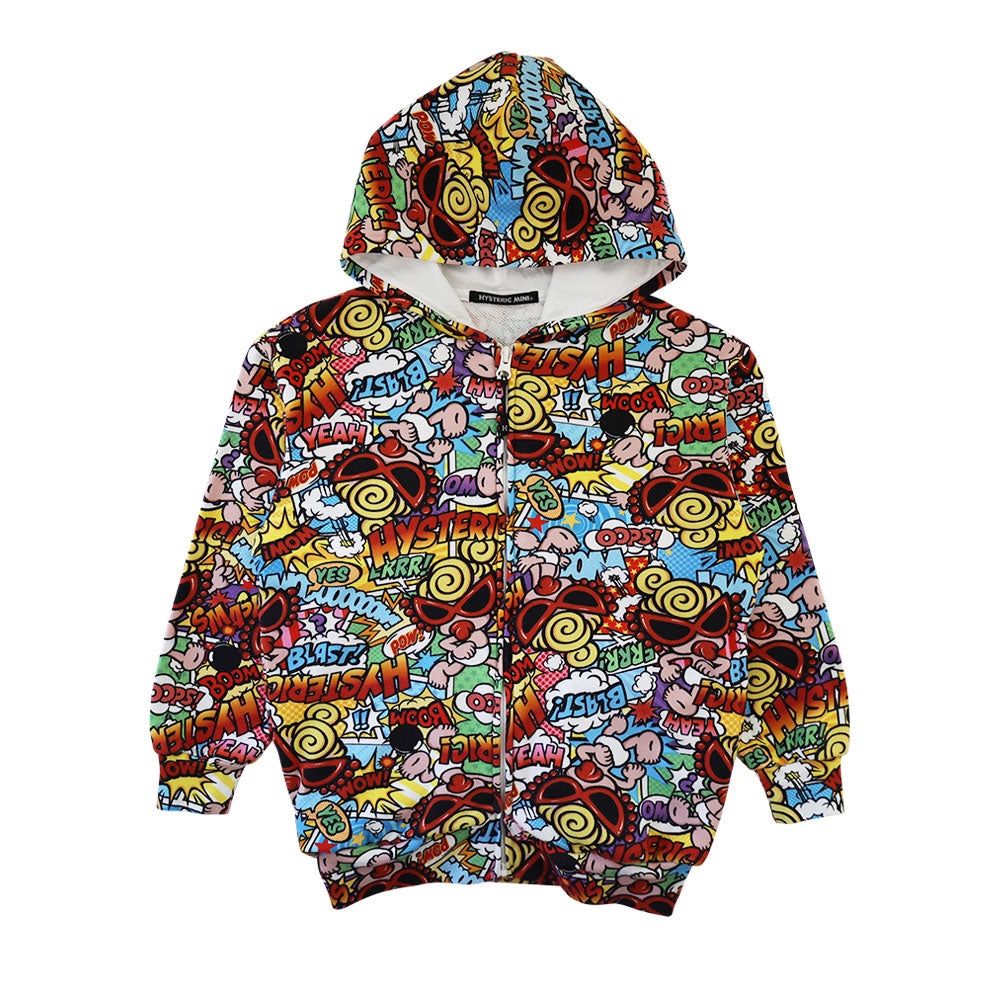 AMAZING COMICS総柄 Viscotex 裏毛パーカー