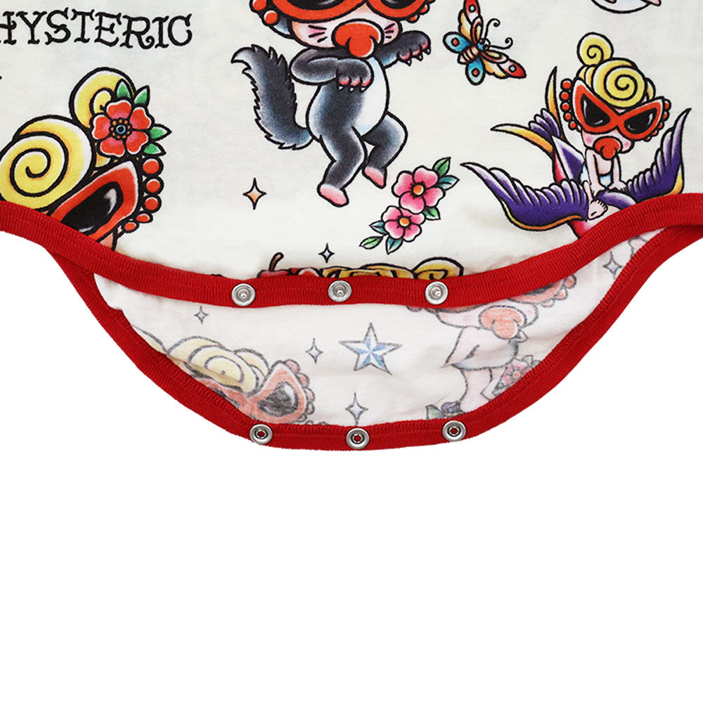 TATTOO総柄 ノースリーブロンパース