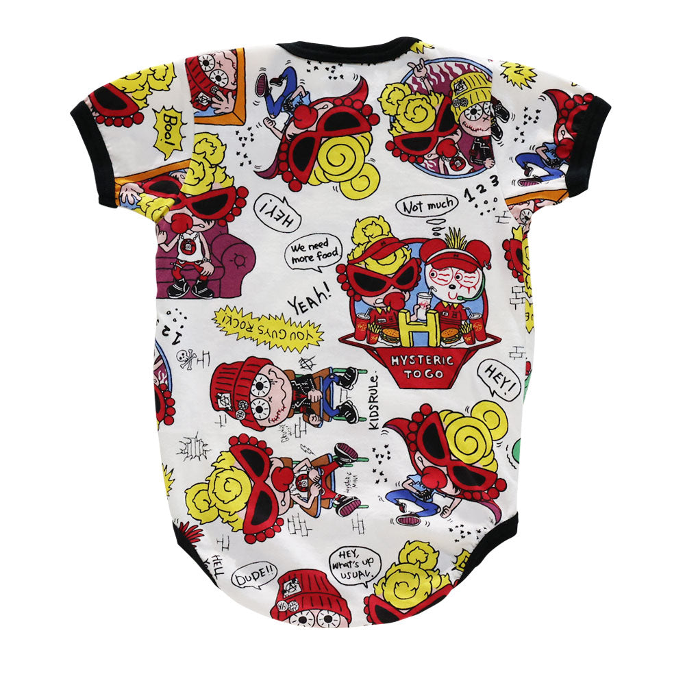 ROCKAHOLIC総柄半袖ロンパース