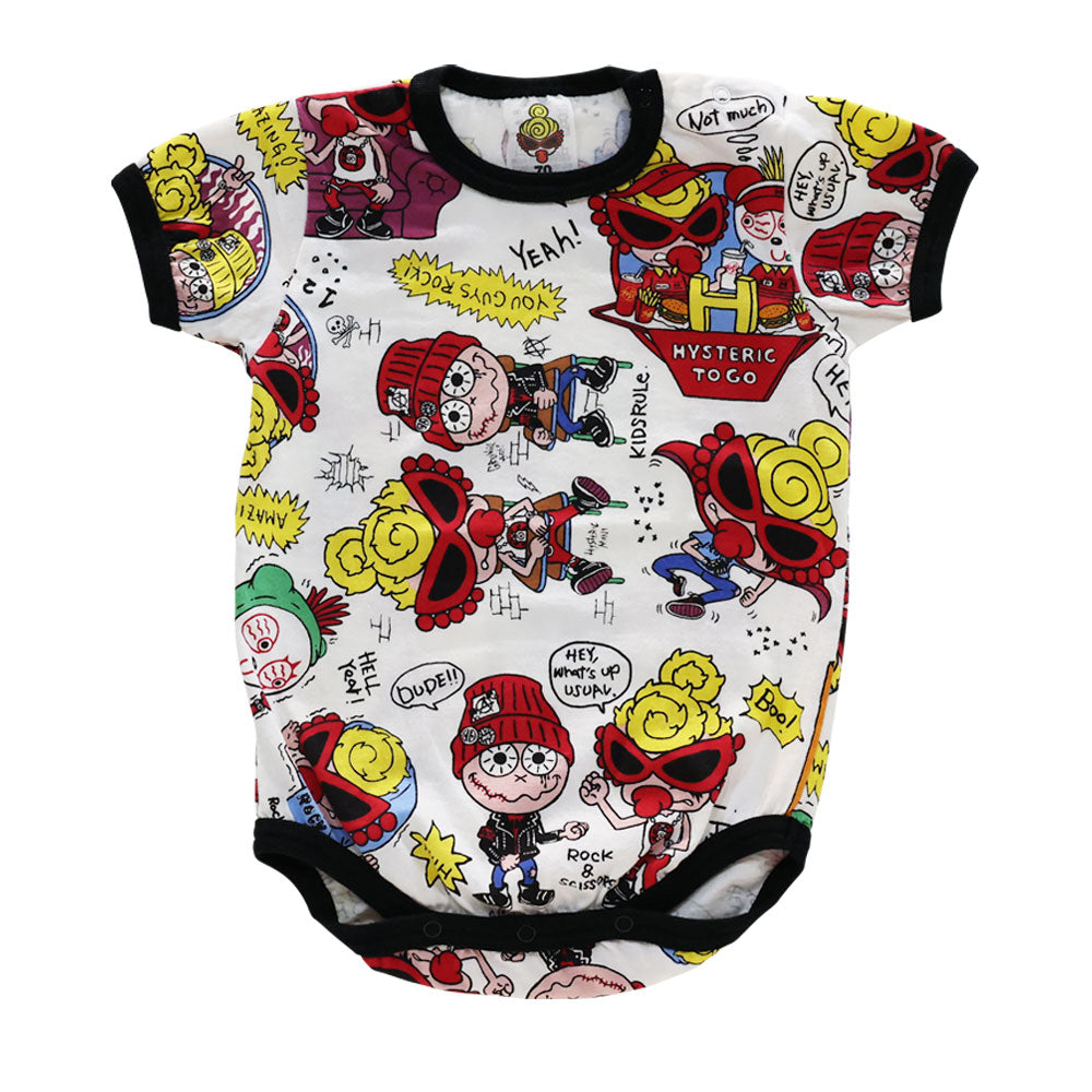 ROCKAHOLIC総柄半袖ロンパース