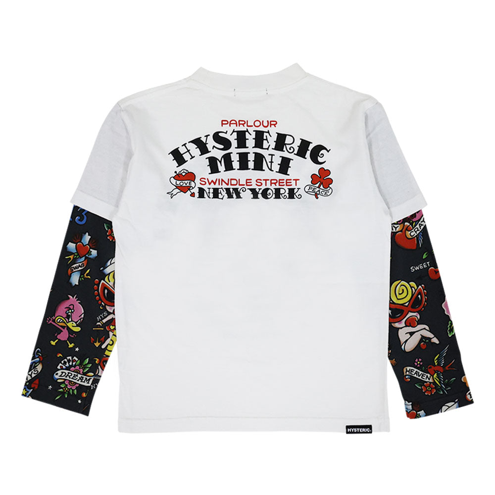 TATTOO PARLOUR 重ね着風 長袖Tシャツ