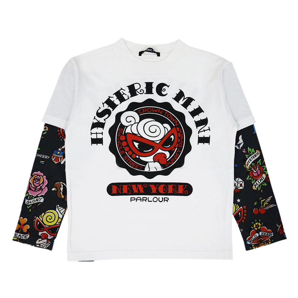 TATTOO PARLOUR 重ね着風 長袖Tシャツ