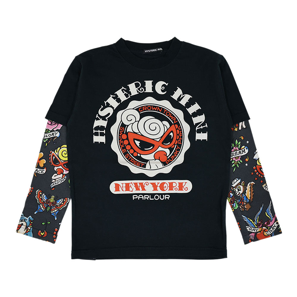 TATTOO PARLOUR 重ね着風 長袖Tシャツ