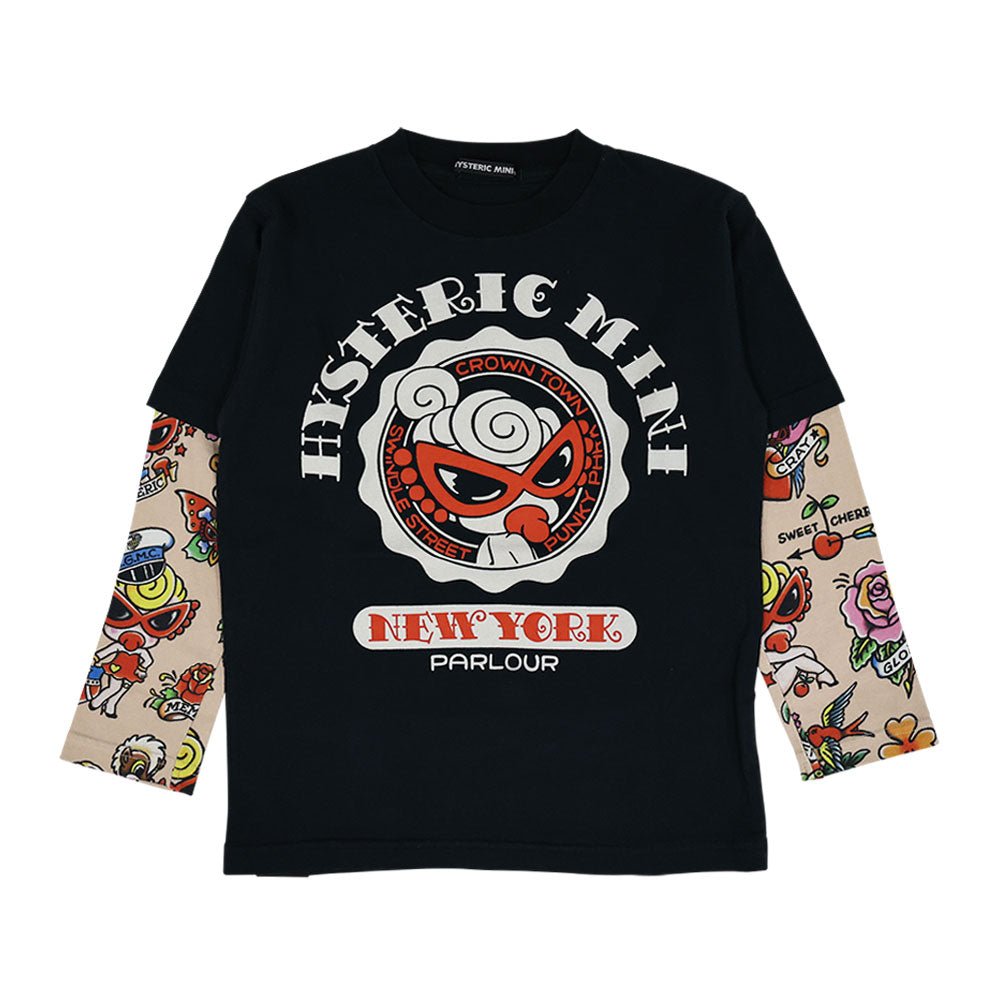 TATTOO PARLOUR 重ね着風 長袖Tシャツ