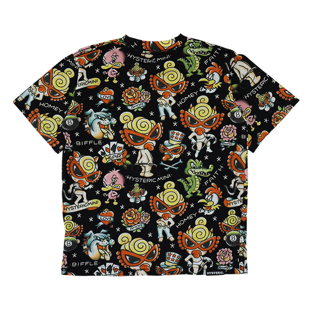 Tattoo総柄 Viscotex 半袖Tシャツ