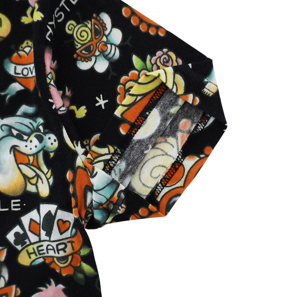 Tattoo総柄 Viscotex 半袖Tシャツ