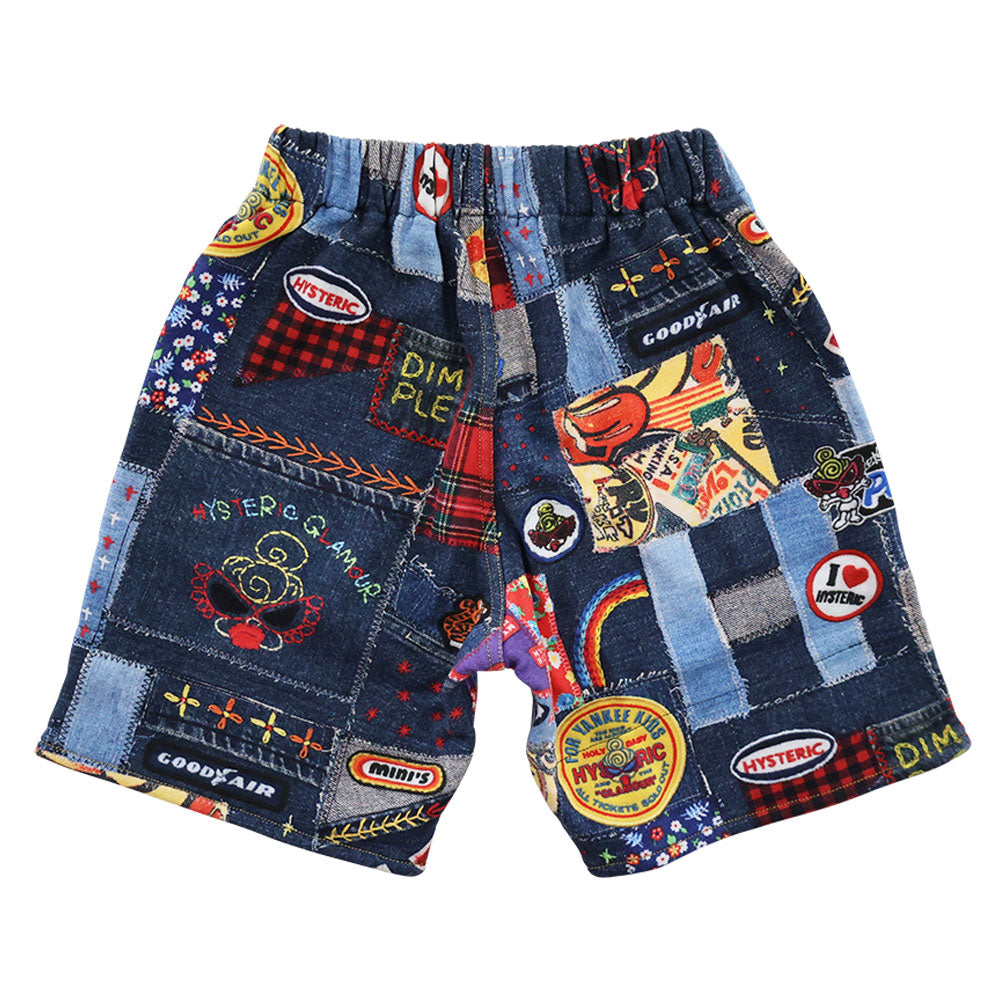 FAV PATCHWORK総柄 裏毛 Like a denim ショートパンツ