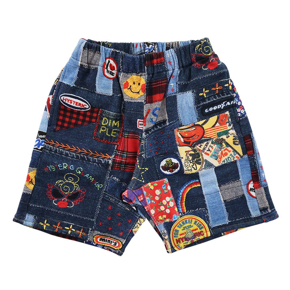 FAV PATCHWORK総柄 裏毛 Like a denim ショートパンツ
