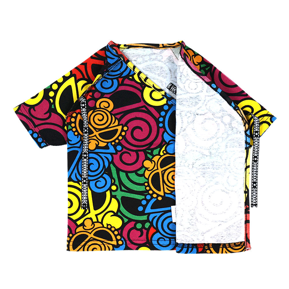 Psychedelic mini face総柄 短肌着