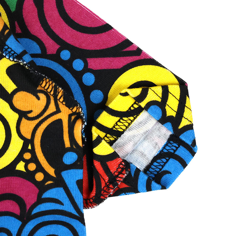 Psychedelic mini face総柄 短肌着