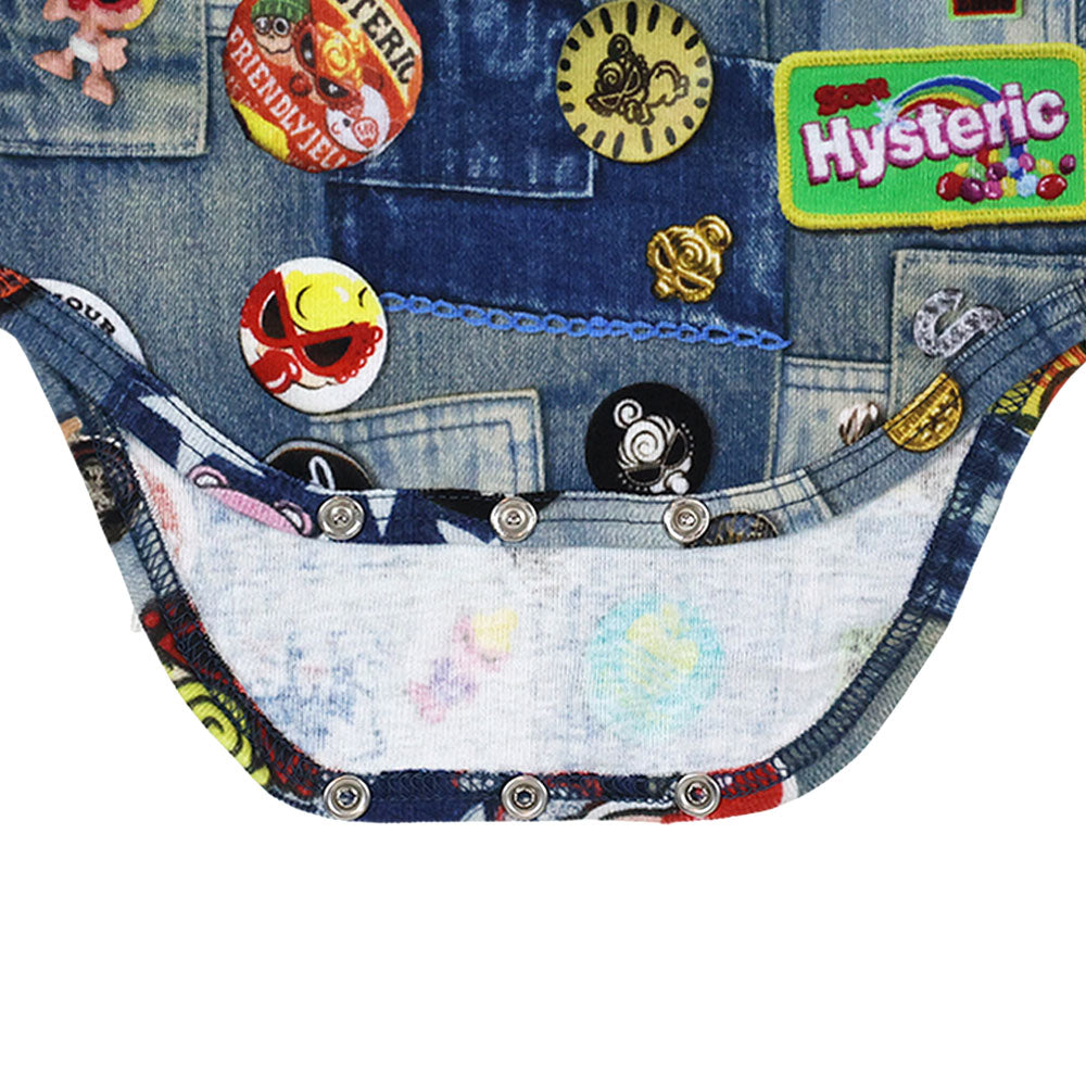 SCRATCH DENIM総柄 長袖ロンパース