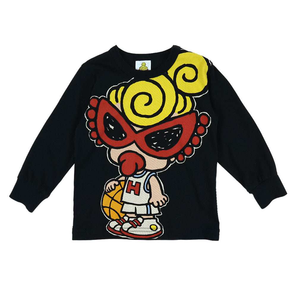 MY FIRST HYSTERIC ANGEL MINI 羽付き長袖Tシャツ　黒 MY FIRST HYSTERIC ANGEL MINI リンガーTシャツ（Tシャツ/カットソー