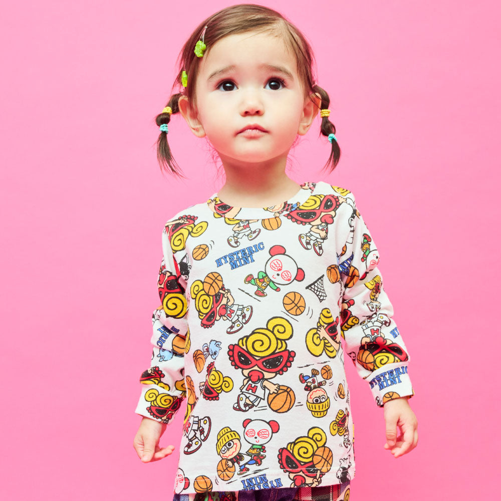 HYSTERIC MINI HOOPS総柄 長袖Tシャツ