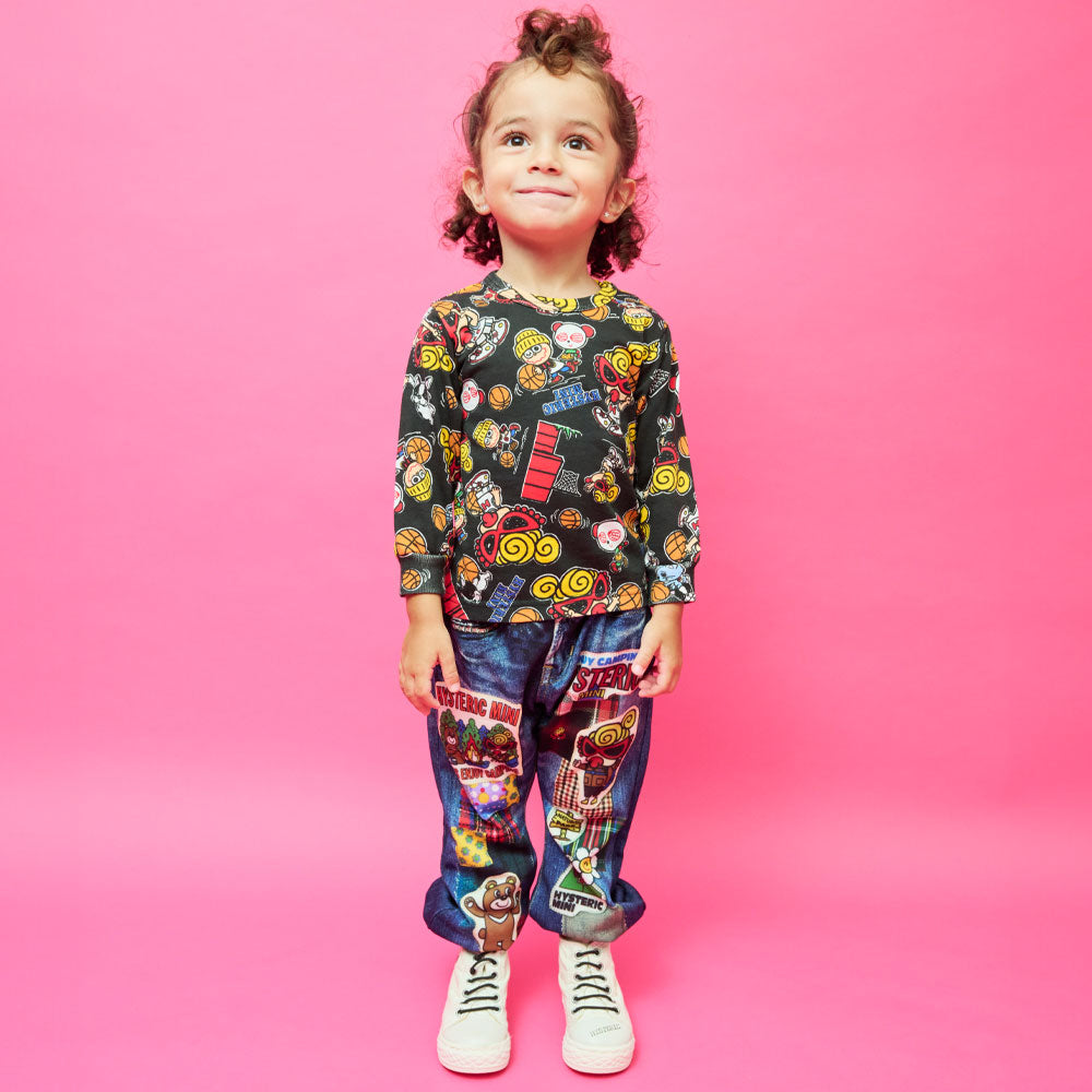 HYSTERIC MINI HOOPS総柄 長袖Tシャツ