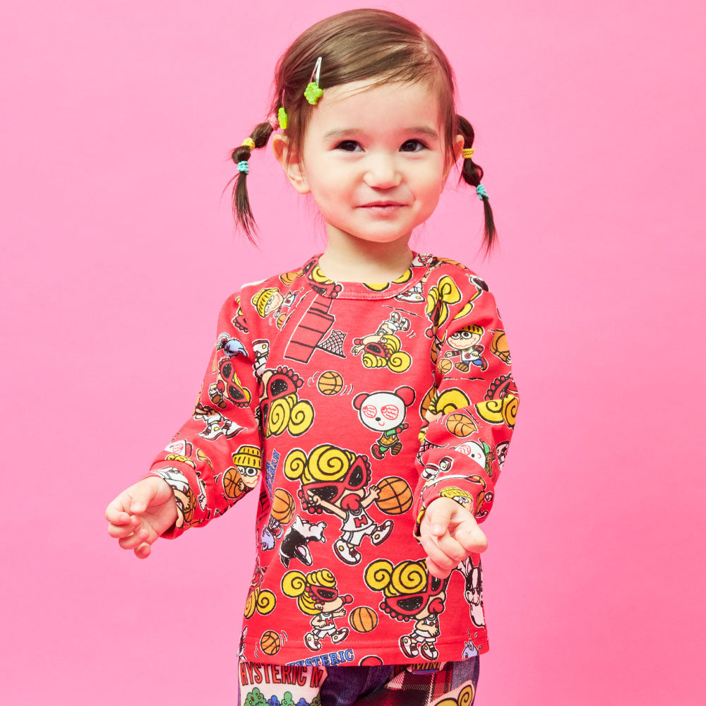 HYSTERIC MINI HOOPS総柄 長袖Tシャツ