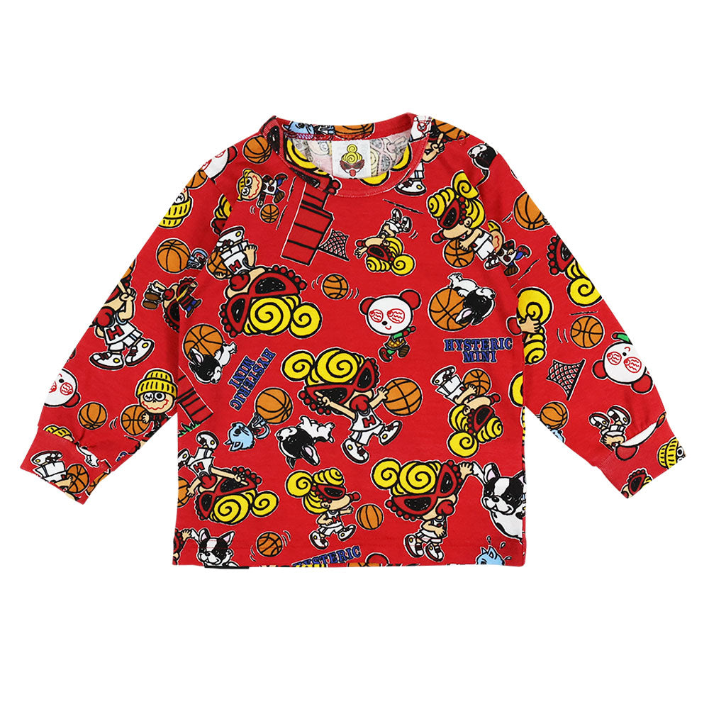 HYSTERIC MINI HOOPS総柄 長袖Tシャツ