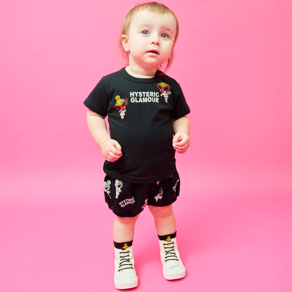 MY FIRST HYSTERIC ANGEL MINI 羽付き長袖Tシャツ　黒 HYSTERIC MINI（ヒステリックミニ） tシャツ MY FIRST HYSTERIC ANGEL