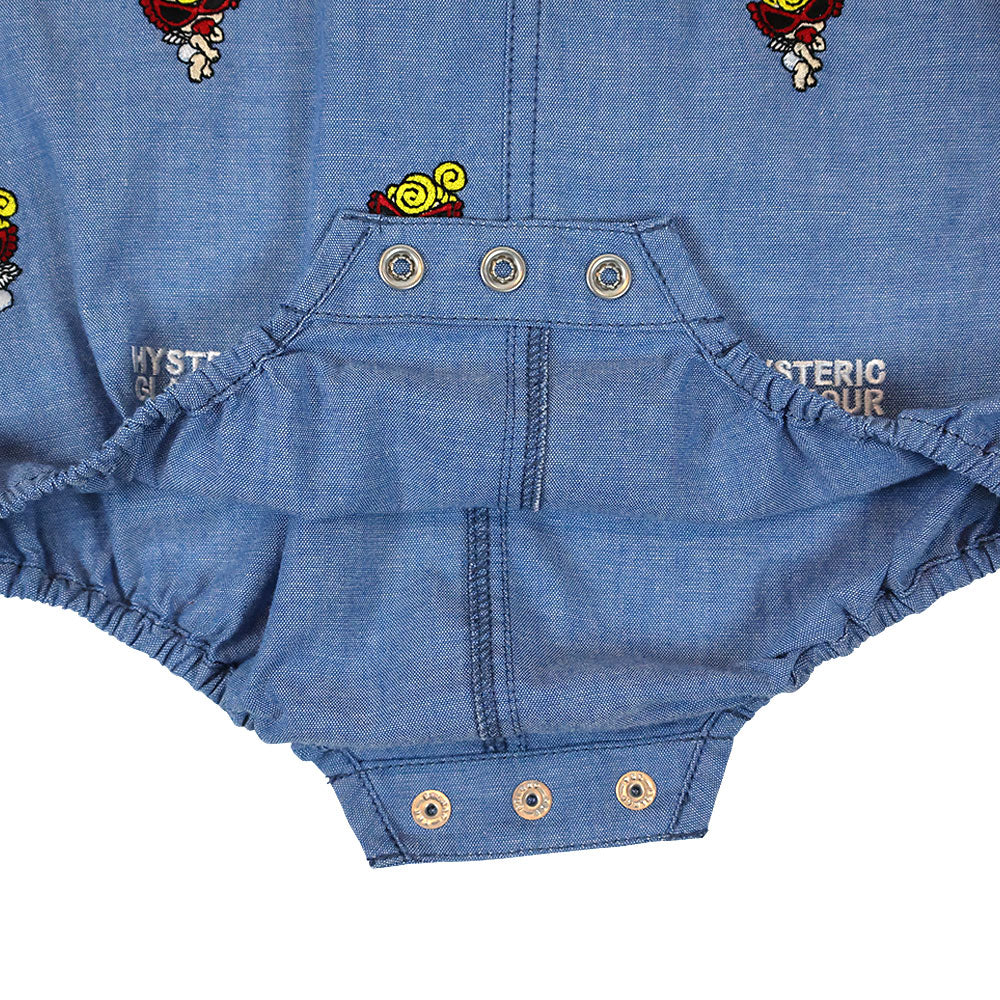 ANGEL MINI 刺繍 羽付き サロペット