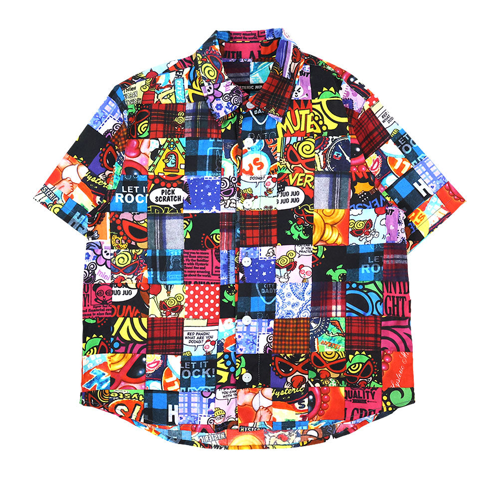 CRAZY QUILT総柄 Viscotex 半袖シャツ