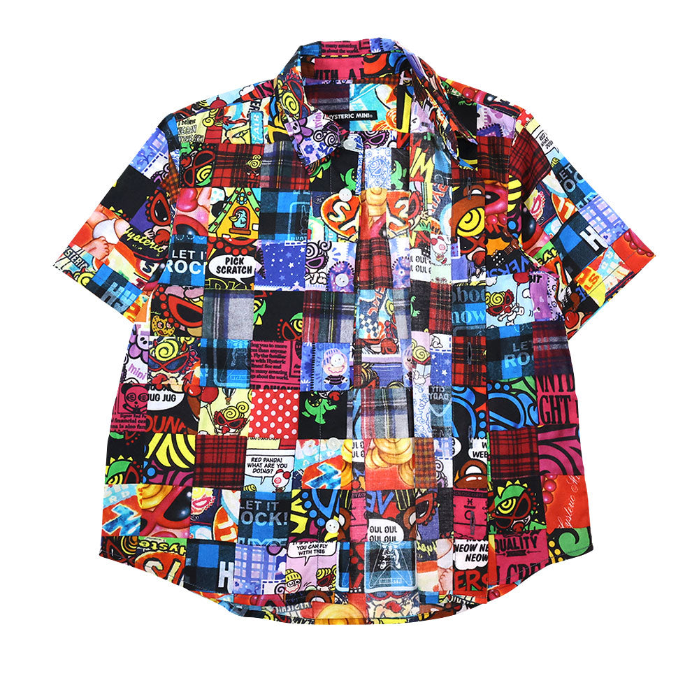 CRAZY QUILT総柄 Viscotex 半袖シャツ